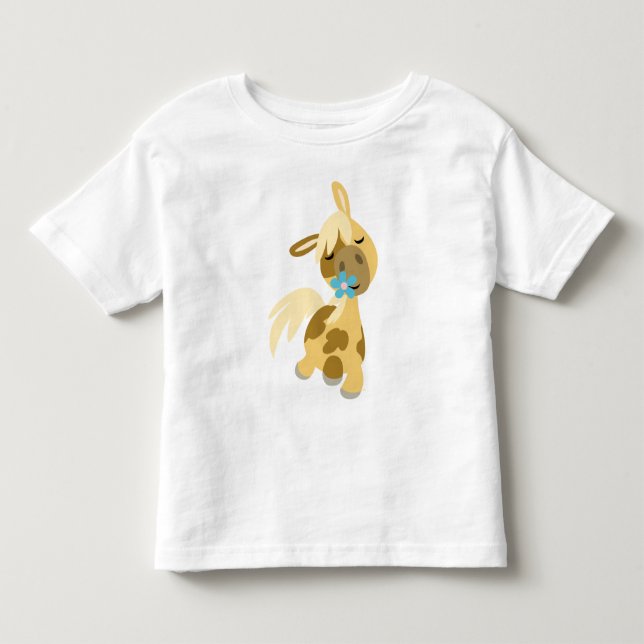 Blue Blume and Pony Children T - Shirt (Vorderseite)