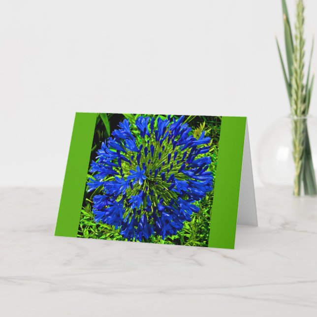 Blue Blume Ball Card Karte (Vorderseite)