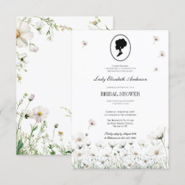 Blue Blume Bridgerton Theme Brautparty Einladung