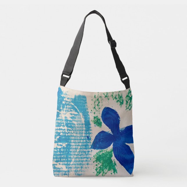 Blue Blume Cross Body Tasche (Vorderseite)