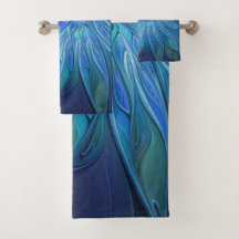 Blue Blume Fantasy Pattern, Abstraktes Fraktal Art