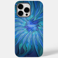 Blue Blume Fantasy Pattern, Abstraktes Fraktal Art