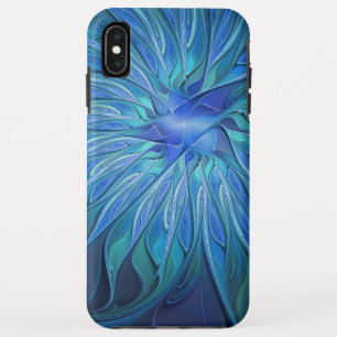 Blue Blume Fantasy Pattern, Abstraktes Fraktal Art Case-Mate iPhone Hülle