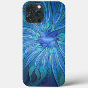 Blue Blume Fantasy Pattern, Abstraktes Fraktal Art Case-Mate iPhone Hülle
