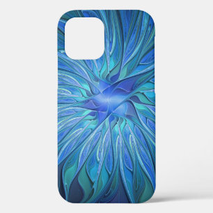 Blue Blume Fantasy Pattern, Abstraktes Fraktal Art Case-Mate iPhone Hülle