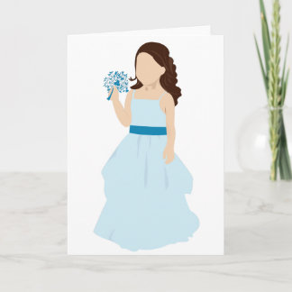 Blue Blume Girl Card Karte
