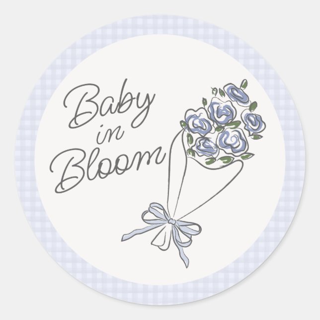 Blue Blume Market Frische Blumendusche Runder Aufkleber (Vorderseite)