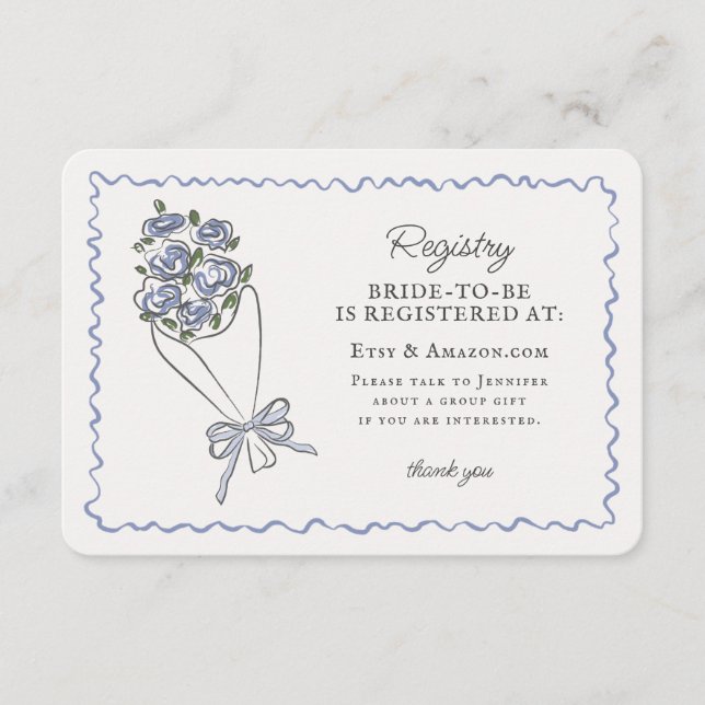 Blue Blume Market New Floral Registry Beilage Begleitkarte (Vorderseite)