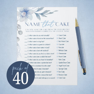 Blue Blume Name The Cake Brautparty Game Pack Notizblock