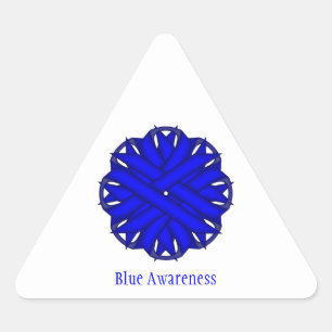 Blue Blume Ribbon von Kenneth Yoncich Dreieckiger Aufkleber