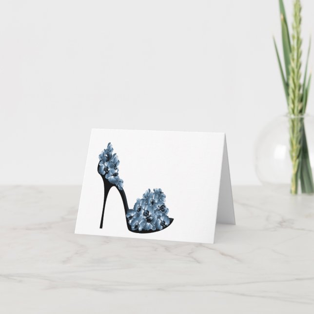 Blue Blume Shoe Dankeskarte (Vorderseite)