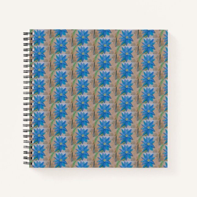 Blue Blume Spiral Notebook Notizbuch (Vorderseite)