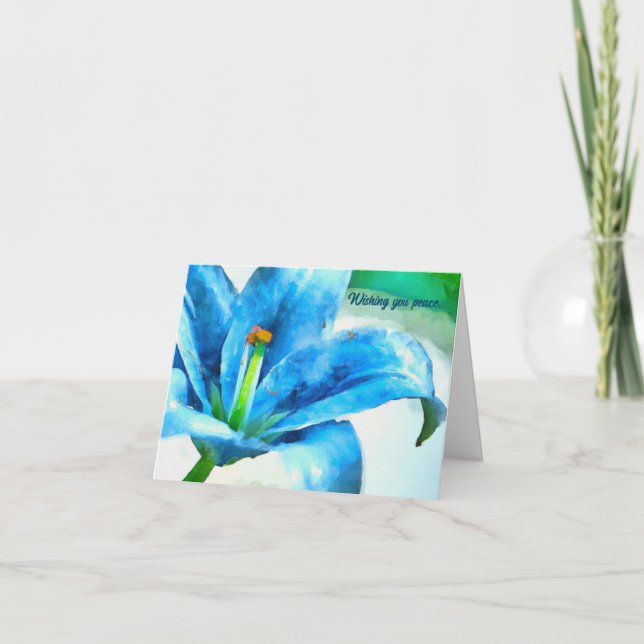 Blue Blume Sympathy Card Karte (Vorderseite)