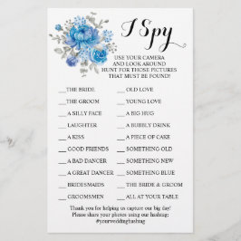 Blue Blume Wedding Reception I Spy Game Card Flyer