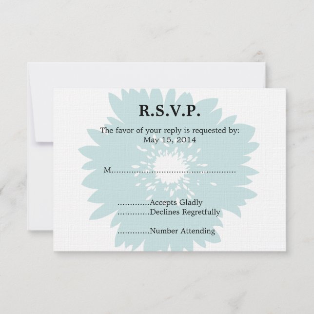 Blue Blume Wedding RSVP Karte (Vorderseite)