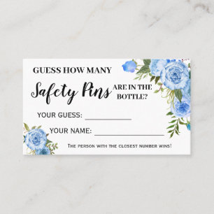 Blue Blumen Wie viele Sicherheits-Buttone Baby-Gam Platzkarte
