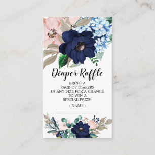 Blue Blush Floral Baby Duschkabine Windelwanne Raf Begleitkarte