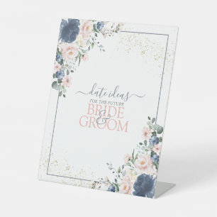 Blue Blush Pink Gold Golden Date Idee Pedestal Sig Sockelschild