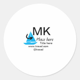 Blue boat Black Pfeil travel Agent blog Website Runder Aufkleber