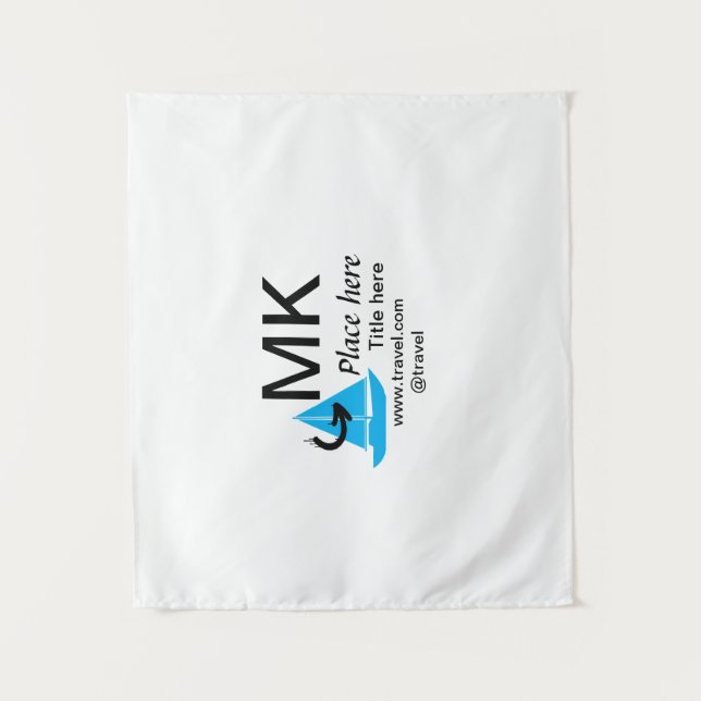 Blue boat Black Pfeil travel Agent blog Website Wandteppich (Vorderseite)