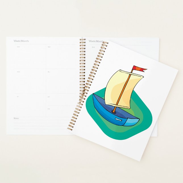 Blue Boat Spiral Planner Planer (Von Creator hochgeladen)