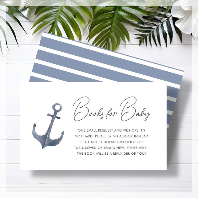 Blue Boat-Themed Baby Dusche Buchungsanfrage Begleitkarte (Von Creator hochgeladen)