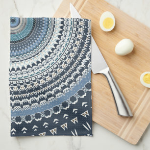 Blue Bohemisch Boho Mandala   Geschirrtuch