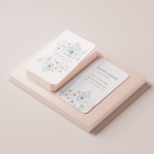 Blue Bohemisch Floral Business Card Visitenkarte