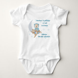 Blue Boho Bear Moon Baby Bekleidung Strampler