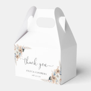 Blue Boho Blumenjungen Dusche Gefälligkeitsbox Geschenkschachtel
