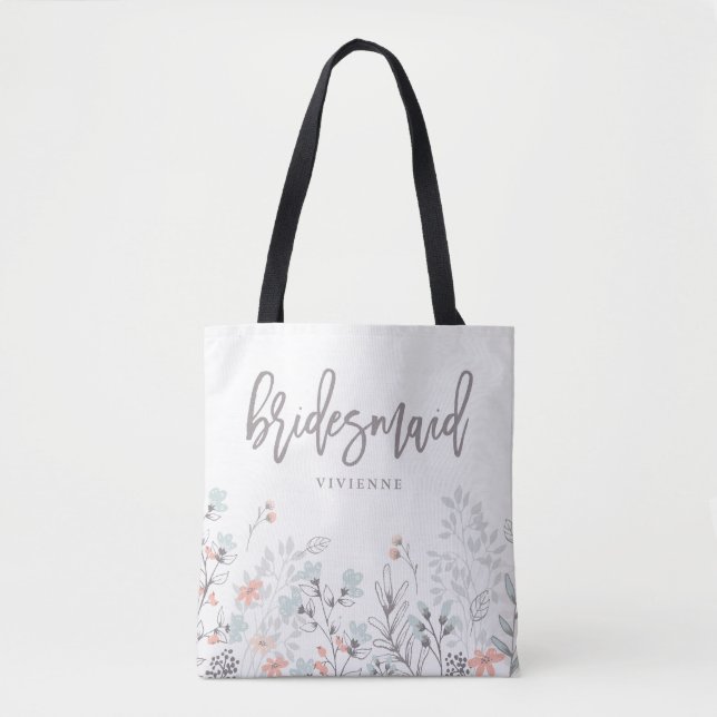 Blue Boho Botanical Wedding | Bridesmaid Tasche (Vorderseite)