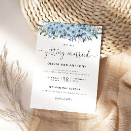 Blue Boho Floral Wedding Einladung