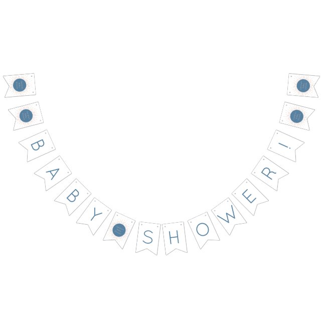 Blue Boho Sun Baby Showbläschen Wimpelkette (Alle)