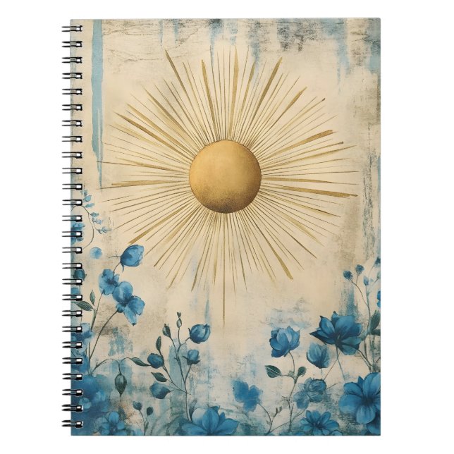 Blue Boho Sunshine" (oder manchmal "Boho Sun Blue" Notizblock (Vorderseite)