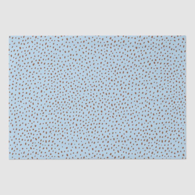 Blue & Boho Terracotta Brown Dots Baby Dusche Seidenpapier (Vorderseite)