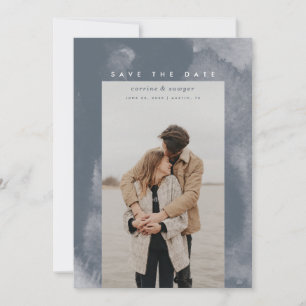 Blue Boho Watercolor Save the Date