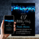 Blue Bokeh Black 60th Birthday Party Einladung<br><div class="desc">Invite your friends and loved ones to your 60th birthday celebration with this blue bokeh black invitation. The customizable text area in this invitation template allows you to include all the necessary details for your special birthday celebration, including the date, time, venue, and RSVP information. A variety of paper types...</div>