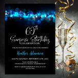 Blue Bokeh Black Surprise 60th Birthday Party Einladung<br><div class="desc">This surprise 60th birthday invitation is designed to set the stage for a truly memorable celebration. The customizable text templates allow you to add the name of the honored guest, the secret party details, and the venue with ease. Your guest of honor will be in for a night of laughter...</div>