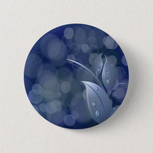 Blue Bokeh-Blätter Button