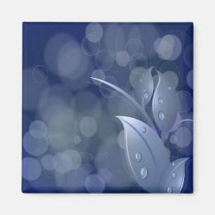 Blue Bokeh-Blätter Magnet