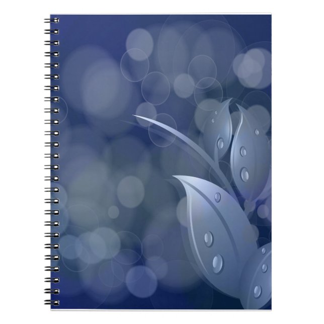 Blue Bokeh-Blätter Notizblock (Vorderseite)