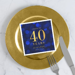 Blue Bokeh Imitate Gold jubelt auf 40 Jahre Geburt Serviette