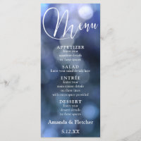 Blue Bokeh Light & Typografie 32 Wedding Menu 2