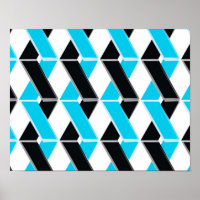 Blue, bold, cool, trendy braided geometric shapes