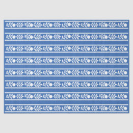 Blue Bone Inlay Floral Border Decoupage Paper Seidenpapier