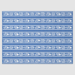 Blue Bone Inlay Floral Border Decoupage Paper Seidenpapier
