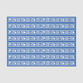 Blue Bone Inlay Floral Border Decoupage Paper Seidenpapier