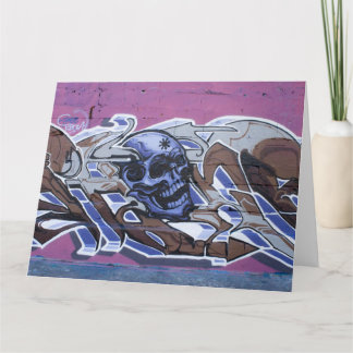 Blue Bonehead Graffiti Karte