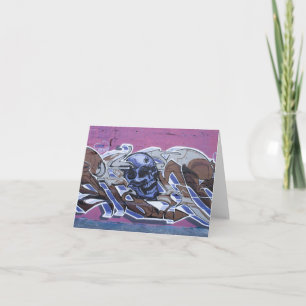 Blue Bonehead Graffiti Karte