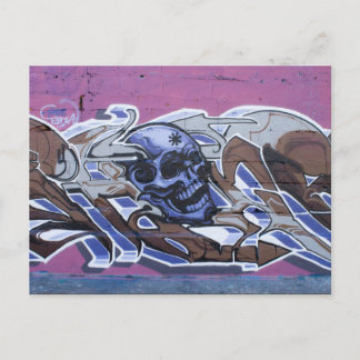 Blue Bonehead Graffiti Postkarte